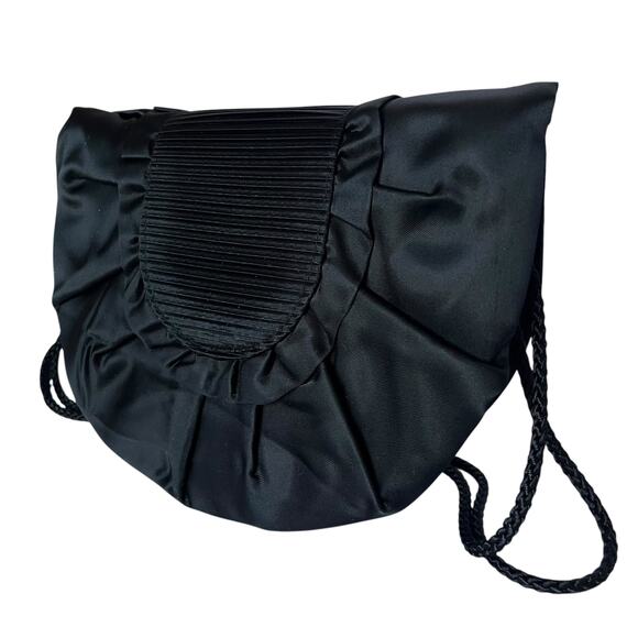 Timmy Woods Beverly Hills Collection Vintage Satin Ruffle Crossbody Evening Bag - Picture 6 of 10